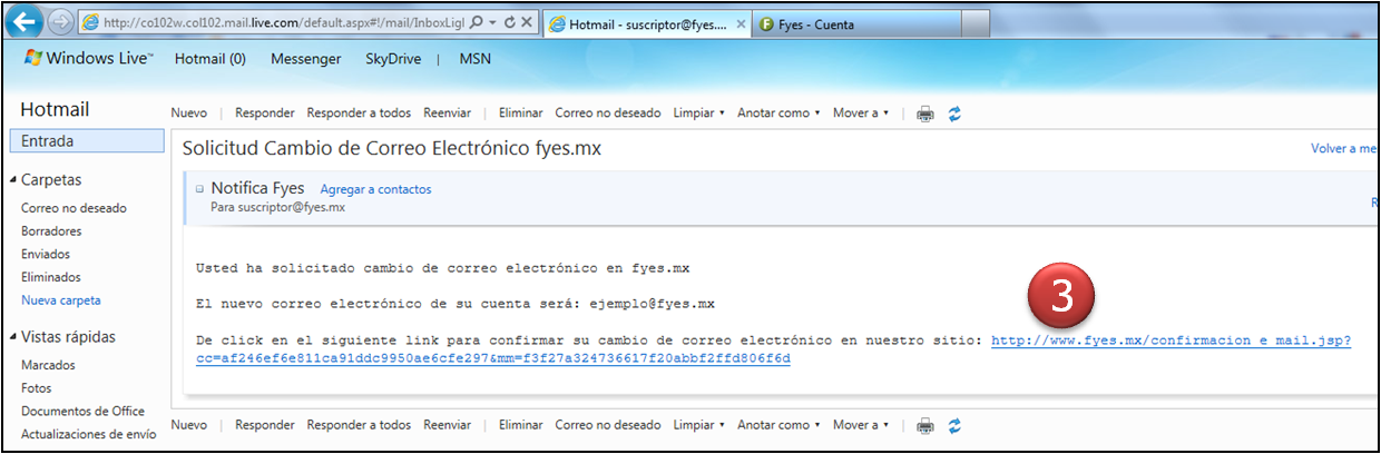 Correo Electr�nico, Cambiar Correo Electr�nico