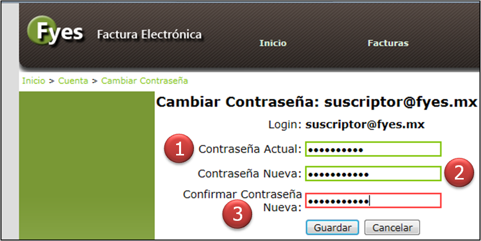 Ayuda, Modificar Contrase�a